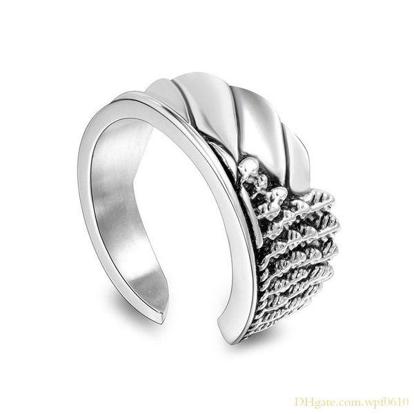 

hip hop punk rock style the angle wings design stainless steel finger rings jewelry for couples, Silver