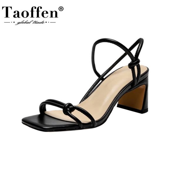 

taoffen new women shoes sandals peep toe thick heel shoes outdoor sandals female casual footwear size 34-39, Black