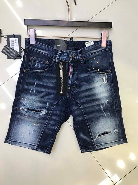 

summer travel five-point pants net red trend wild hole men's tide brand slim stretch five-point denim shorts, Blue