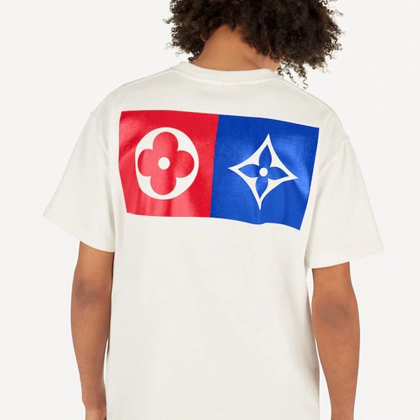 

19ss monogram letter geometric printed fashion t-shirt summer breathable tee casual simple men women street short sleeve hfhltx024, White;black