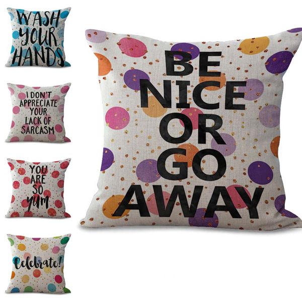 

inspirational english letters pillow case cushion cover linen cotton throw square pillowcase cover drop ship 300778