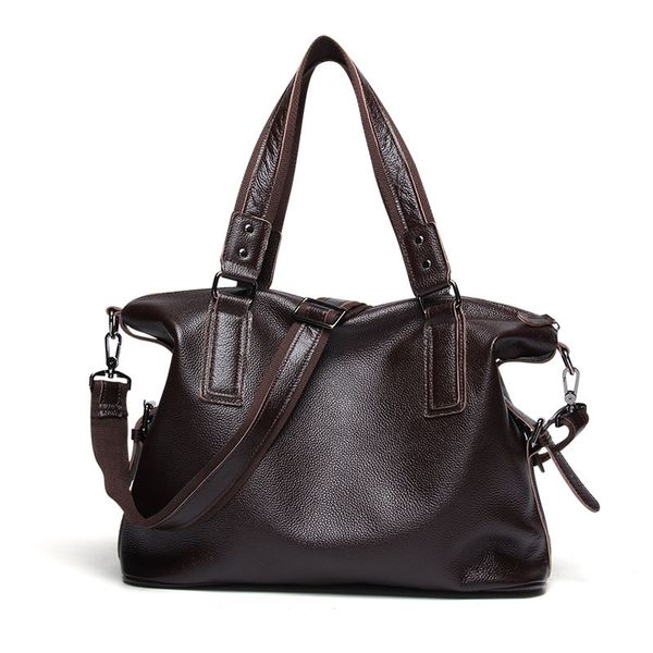 

genuine leather handbag 2019 new fashion trend ladies casual bag ladies portable large capacity bag shoulder messenger