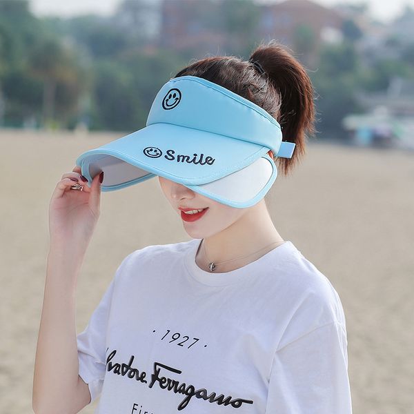 

женский спортивный козырек h ca пусто top длинной козырька уф защита шляпа широких поля бич sun шляпы для женщин регулируемой улыбки, Blue;gray