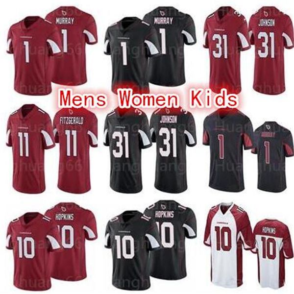 

men womens youth jersey 10 deandre hopkins cardinal 1 kyler murray 11 larry fitzgerald 31 david johnson, Black;red