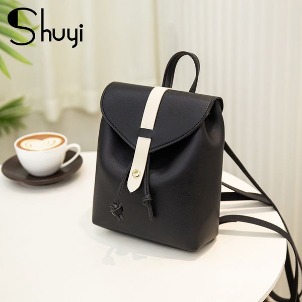 

fashion women backpack mini soft touch multi-function small backpack female ladies shoulder bag girl purse black