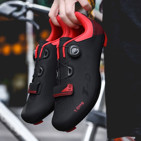 

men road bike shoes bicycle sneakers anti-slip breathable cycling shoes self-locking triathlon athletic zapatos bicicleta, Black
