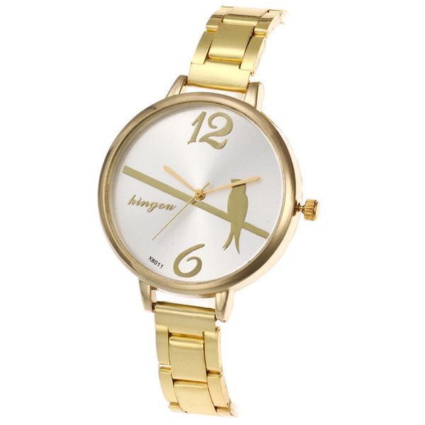 

new fashion women's watches romain horloge cadeau de luxe montres femmes gold bird relojes para mujer simple relogio feminio2019, Slivery;brown