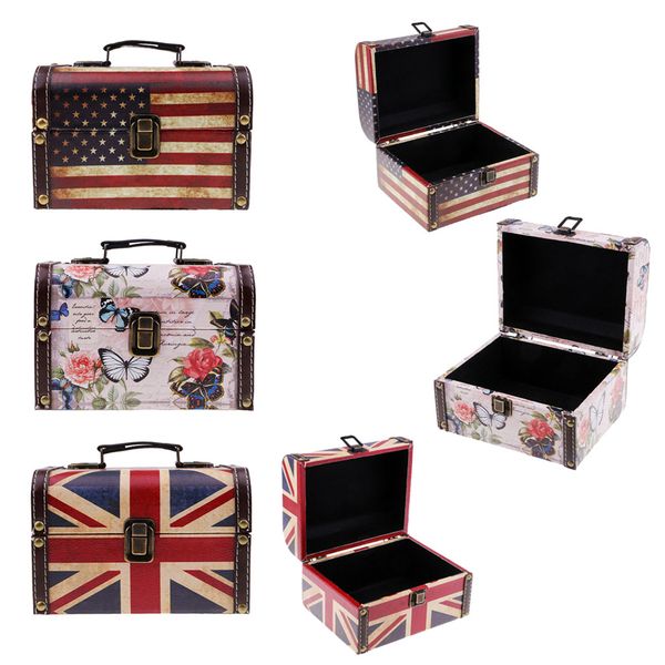 

antique wood jewelry box метал лок хранения case контейнер организатор чехол для ожерелье браслет серьги хранения, Pink;blue