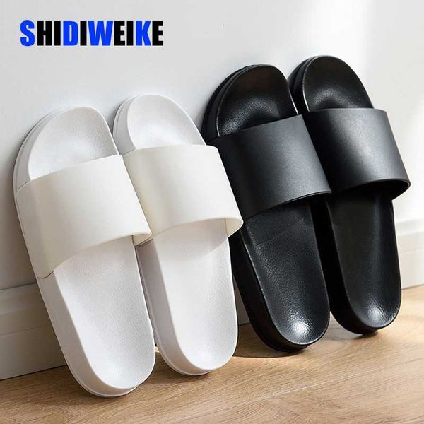 

summer women slippers casual black white shoes non-slip slides bathroom sandals soft sole flip flops large size 46 women gift