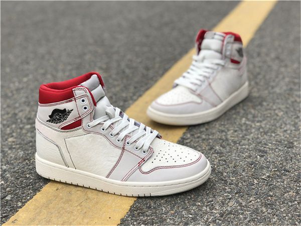 

2019 лучшее качество воздуха высокого og 1 ретро парус красный баскетбольная обувь белый фантом университет красный 555088-160 мужчин спорти, White;red