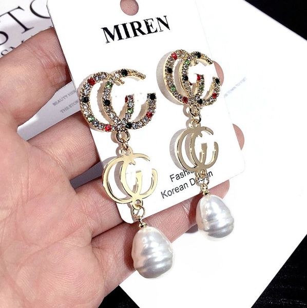 

2020 hot-sale модный бренд pearl длинные серьги кисточкой дамы темперамент жемчужина простые серьги женская вечеринка подарок, Golden;silver