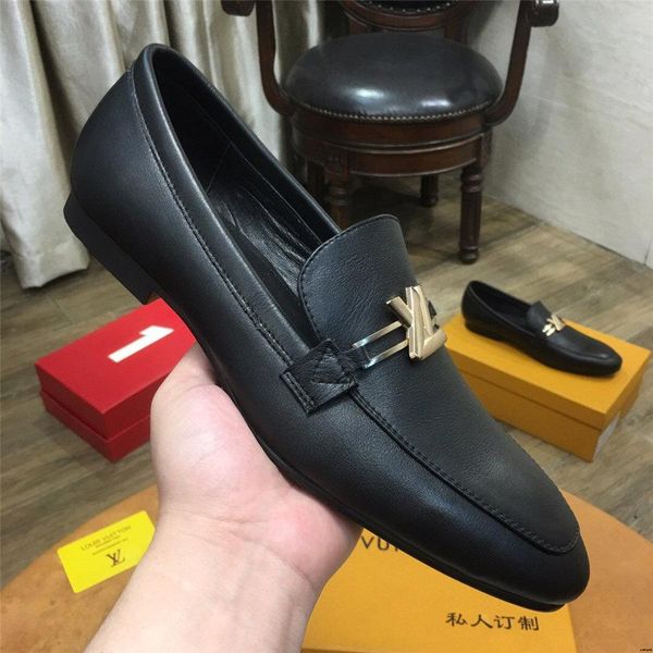 

2020 fashion mens casual sip up shoes luxury carving dress shoes genuine leather cow leather wedding shoes yecq3, Black