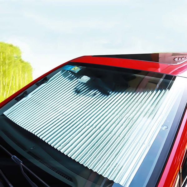 

car retractable windshield sun shade block sunshade cover front window foil curtain for solar uv proect film