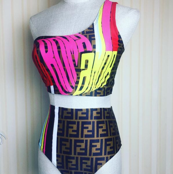 

2020 new elling designers swimsuit with letters summer bikini beach wear one-piece swimsuit for women bikini swimsuit s=xl, White;black