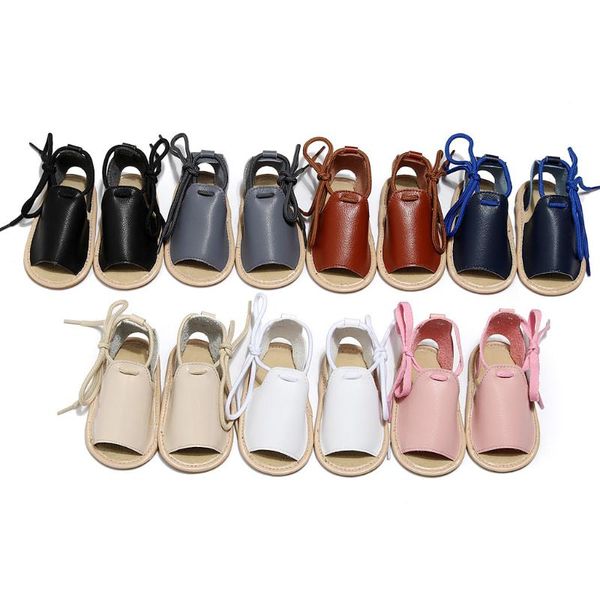 

summer sandals shoes infant baby girls beach leather rubber sole toddler sandals first walkers shoes dropshipping #42, Black;red