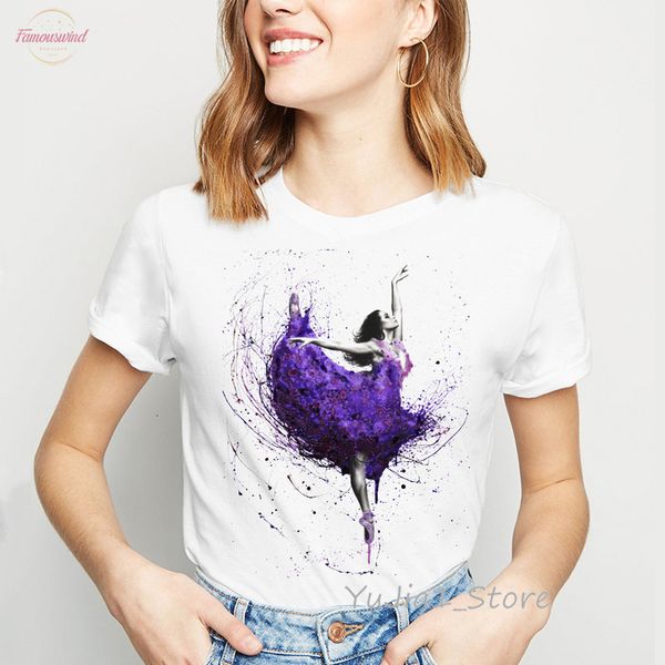 

new arrival 2020 emerald city dancer art print t shirt women plus size girl casual hipster cool vogue t shirt, White