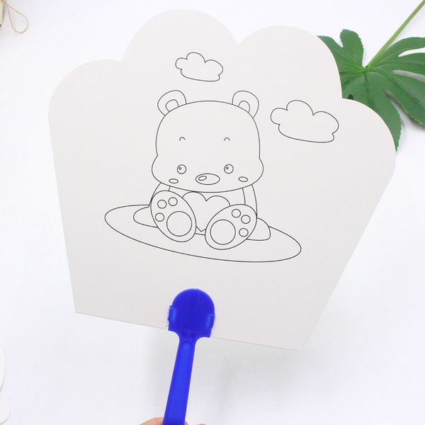 

5 шт смешные diy бумаги вентилятор белый doodle инструмент art картина durable для детей дети lxy9 ap09