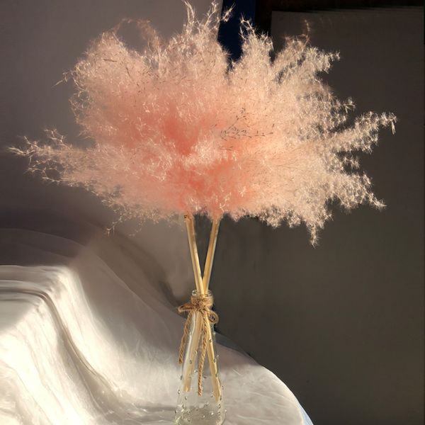 

pink small reed dry flower bouquet pu reed fresh bedroom furnishings shooting props
