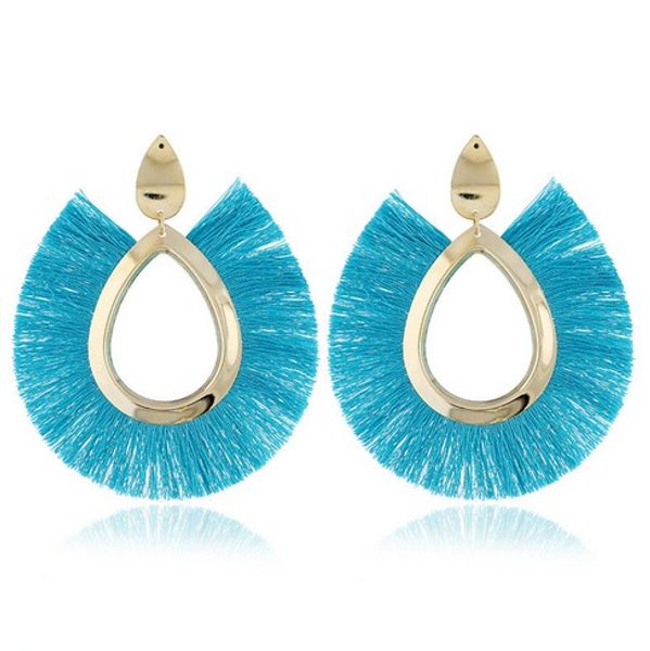 

waterdrop cotton thread earrings bohemian style women stud earrings jewelry gifts for christmas , valentines day, Silver