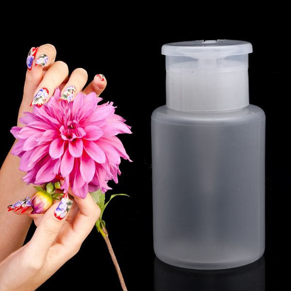 

120ml nail art pump dispenser polish remover plastic empty bottle nail polish remover d21165
