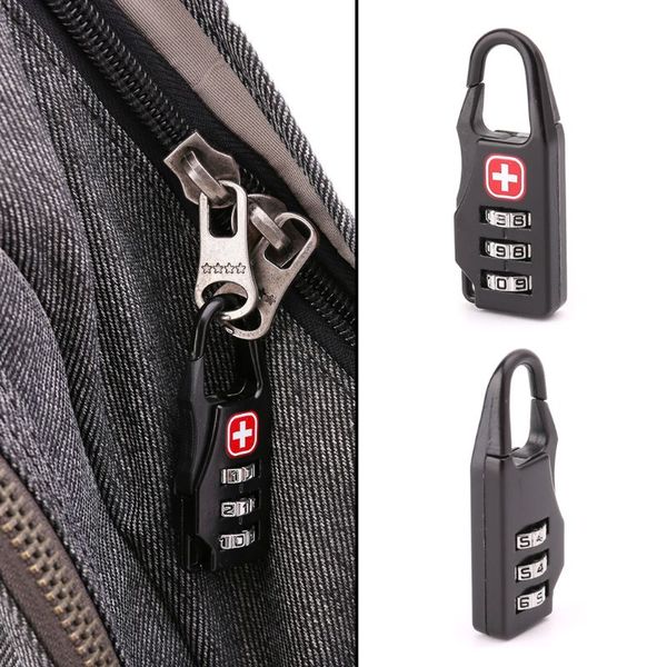 

1pcs swiss cross symbol combination safe code mini padlock for luggage zipper bag backpack bag suitcase drawer