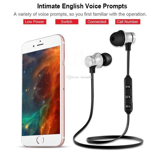 

Xt11 bluetooth headphone magnetic wirele running port earphone head et bt 4 2 with mic mp3 earbud for martphone in box
