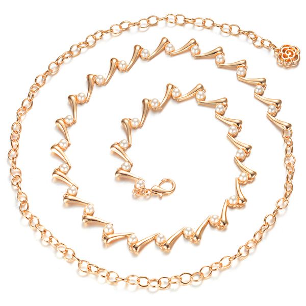 

maxi women's alloy golden pearl belt chain, adjustable narrow gridle band for women wear with dress for party, dhl shipping, Black;brown