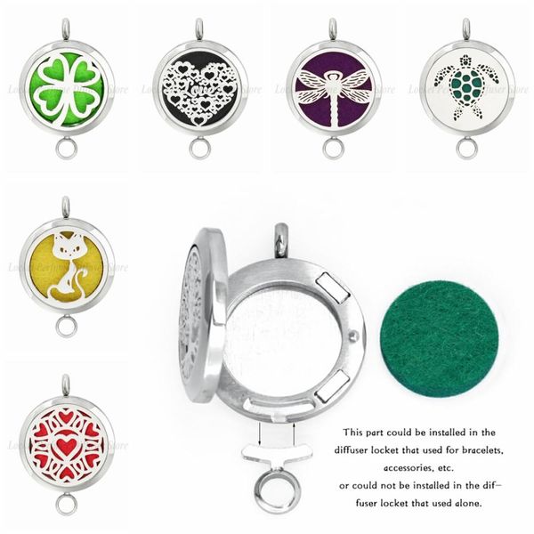 

dragonfly heart 30mm stainless steel removable diffuser bracelet essential oil perfume bracelets women 10pcs pads, Black