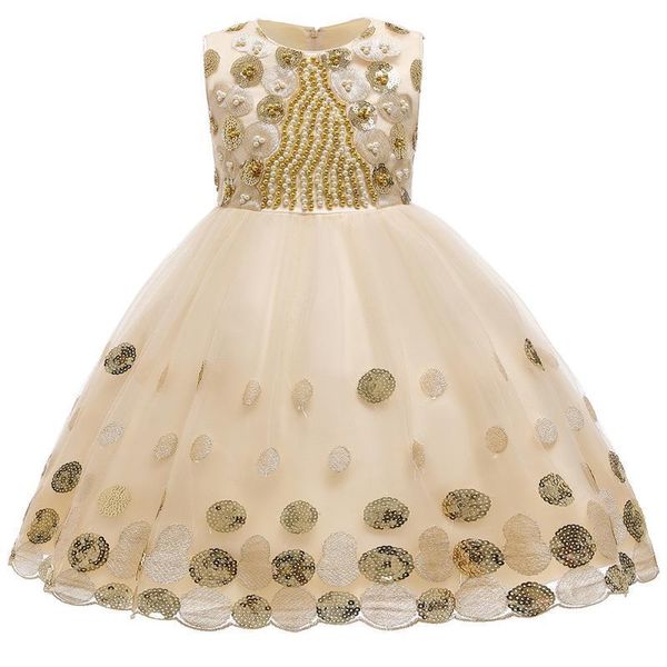 

champagne ower girl dresses princess ball gown party pageant dress for little girls kids children dress for wedding, Red;yellow