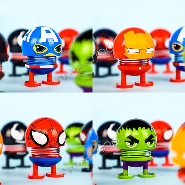 2019 Marvel The Avenger Car Interior Decorations Ornaments Action Figures Q Version Cute Kids Toys Doll Gifts Iron Man Spiderman Captain America From