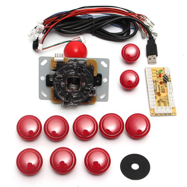 Сдвоенные Игроки Red Game DIY Аркада приставкам Установить комплекты Запасные части USB кодеры к ПК Двойной джойстики и кнопки