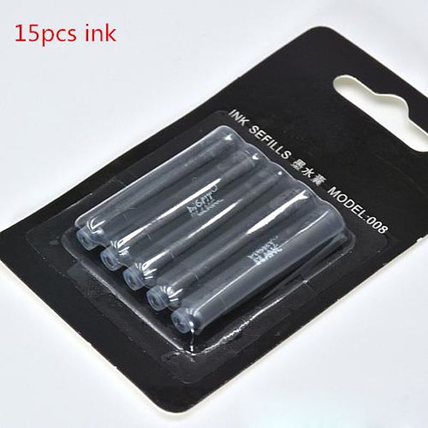 

wholesale price 15pcs black mini ink sac for mb fountain pen stationery writing smooth pen accessories ing, Black;red