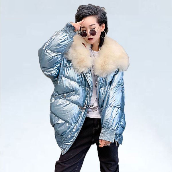 

fitaylor зимнее пальто женщин вниз parka зимняя куртка женщины большой искусственный мех воротник bright side coat женский рыхлый снег outwe, Black