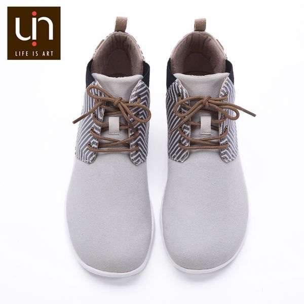 

uin perth series autumn/winter boots women microfiber suede ankle boots white/blue ladies casual flat shoe outdoor fashion, Black