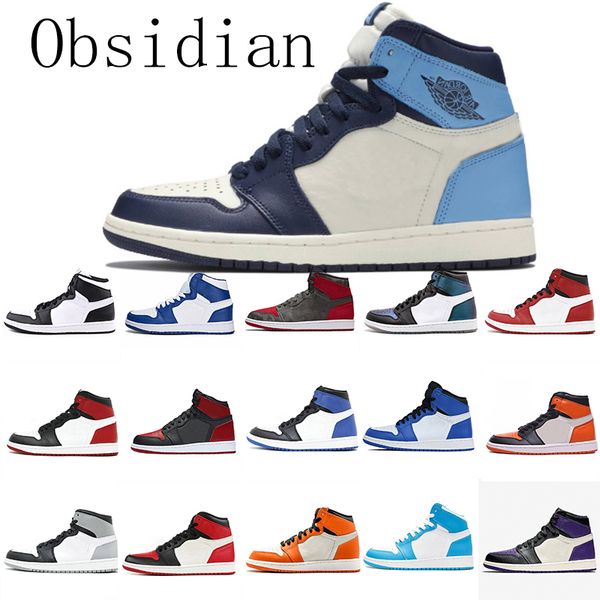 

1 high og obsidian bred toe chicago banned game royal men basketball shoes men 1s 3 shattered backboard shadow multicolor sneakers