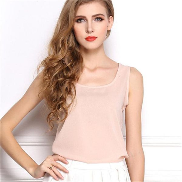 

tank sale slim women casual thin light basic style women t shirt sleeveless chiffon vest ladies clothing, White