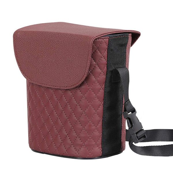 

container leakproof litter car bin organizer multifunctional with lid accessories trash can storage box waterproof hanging pu
