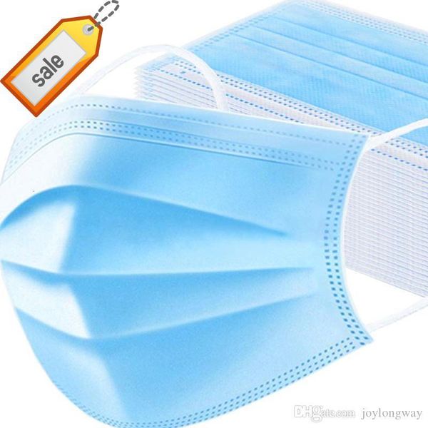

CDQT Stock 50 pcs/set In High Quality Non Woven Disposable Face Original Disposal 3 Layers Mask Free for Gift Black Blue