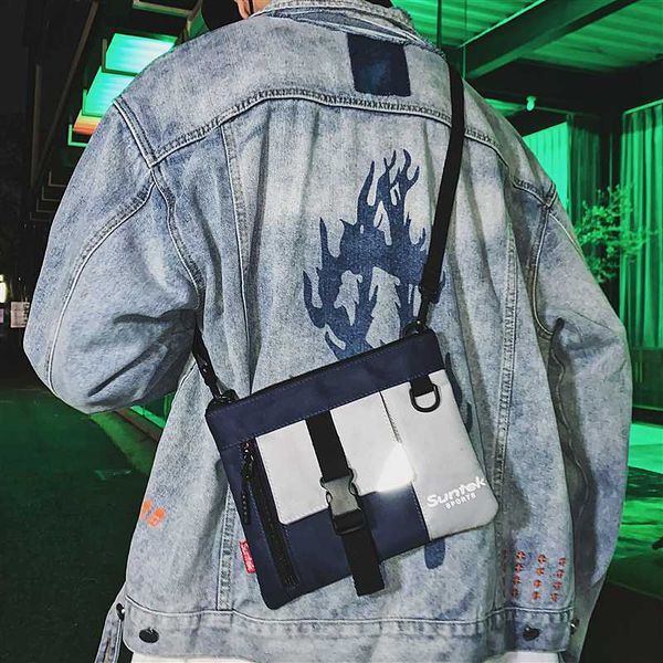 

japanese boys bag ins tide student messenger bag men's small shoulder tide style personality shoulder jump