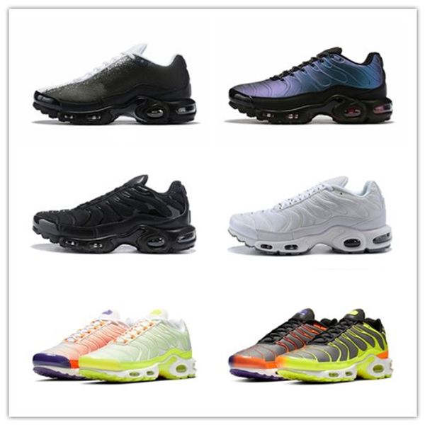 

2020 new arrivel tn plus running shoes for men white black orange volt color flip hyper crimson sports sneakers trainers size 40-45 ale