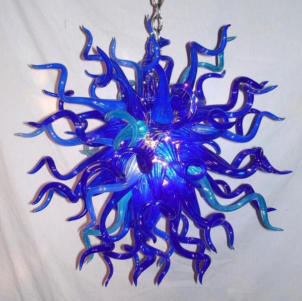 

hand blown blue chandeliers lamps led light bedroom living room murano glass pendant lights mini art decor crystal chandelier