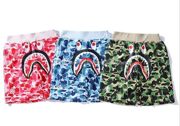 

mens sportswear short pants jogger causel loose crewneck bird ovo black drake hip hop stusay men shark mouth print short pants camo luminous