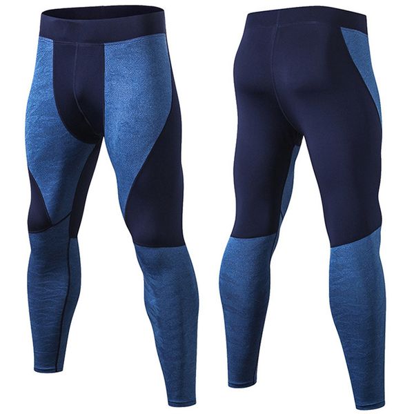 

new men's compression running tights sport leggings men rashgard high elasticity gym fitness training sport underwear, Black;blue