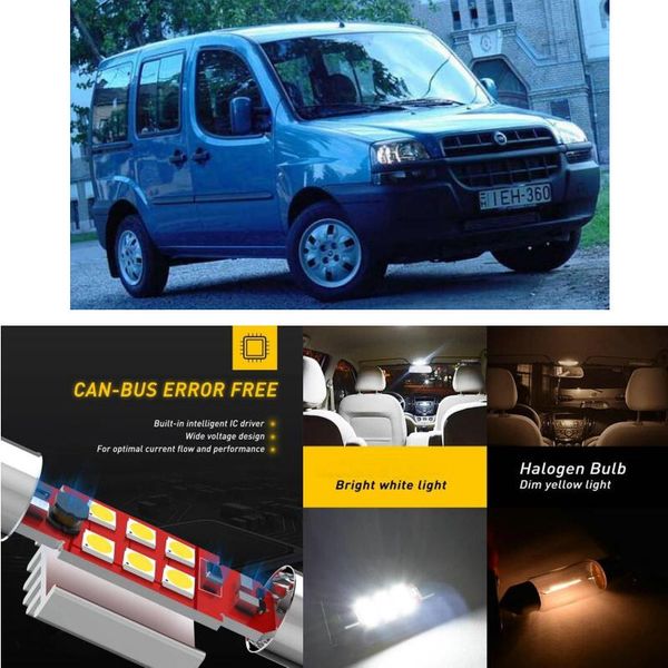 

led interior car lights for doblo mpv 119 223 minivan doblo platform chassis 263 dome map lamp bulb error free