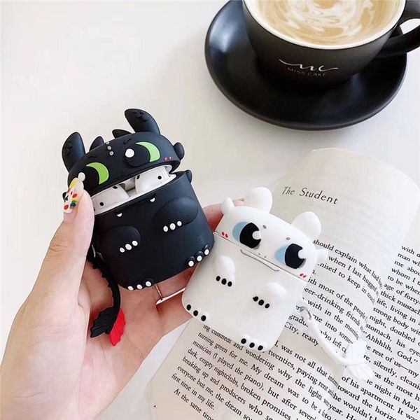 

tpu силикона 3d мультфильм bluetooth беспроводные наушники чехол для воздуха бобы крышка случая вспомогательное оборудование для apple airpo