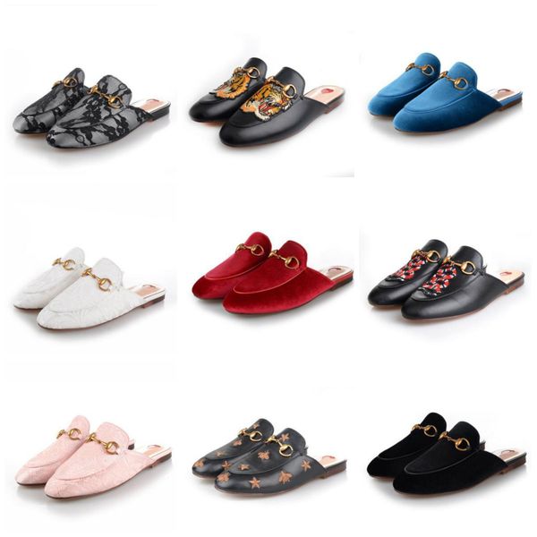 

2019 fashion designer new genuine leather horsebeit loafers scuffs slippers sandals casual shoes for your foot and comfortable, Black