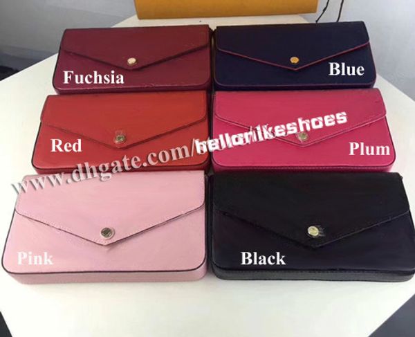 

2019 women bags women genuine leather woc clutch handbag 64065 women's 3pcs set pochette bag with box 61276