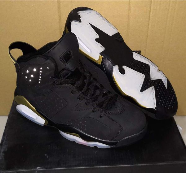 

dmp 6 defining moment black metallic gold men basketball sport sneakers comfortable limited 6s mens trainer shoes with box