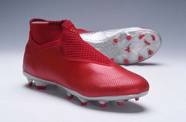 

2019 men knitted fg/ag football shoes outdoor vision college mg shadow series football shoes multicolor red football boots