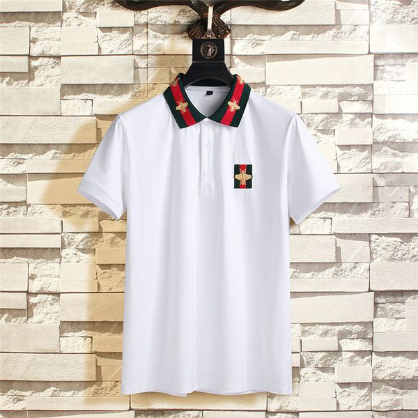 

spring luxury italy tee футболка дизайнерские поло high street вышивка подвязки пчелка печати одежда g мужская марка поло, White;black